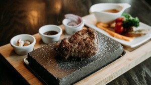 steak on the rock